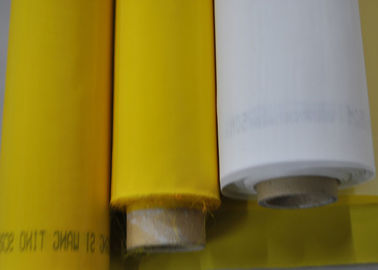 ตาข่ายโพลีเอทิลีน 100% สำหรับงานพิมพ์สิ่งทอ 120T - 34 สีขาว / เหลือง